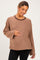 Brown Striped Long Sleeve Crewneck Maternity Shirt