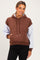 Brown Colorblock Maternity Pullover Hoodie