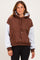 Brown Colorblock Pullover Hoodie