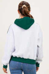 Hunter Green Colorblock Maternity Pullover Hoodie
