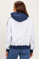 Navy Colorblock Pullover Hoodie