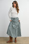 Navy Gingham Tiered Maxi Skirt
