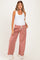 Mauve Drawstring Checker Plaid Maternity Pants