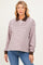 Mauve Striped Long Sleeve Polo Maternity Top