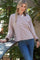 Mauve Striped Long Sleeve Polo Top