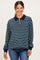 Navy Striped Long Sleeve Polo Maternity Top