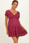 Dried Rose Smocked Eyelet Lace Maternity Mini Dress
