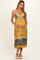 Yellow Mixed Print Halter Maternity Maxi Dress