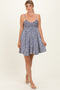 Navy Ditsy Floral V-Neck Smocked Mini Dress