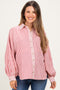 Brick RedDrape Batwing Button-Down Maternity Shirt