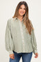 OliveDrape Batwing Button-Down Maternity Shirt