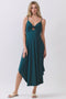 Hunter Green Solid V-Neck Cami Dress