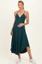 Hunter Green Solid V-Neck Cami Maternity Dress
