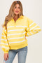 Light Yellow Striped Snap Button Maternity Pullover