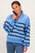 Blue Striped Snap Button Pullover