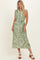 Sage Printed Sleeveless Maxi Shirt Dress