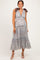 Blue Plaid Shoulder Tie Maternity Dress
