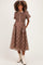 Brown Plaid Smocked Maternity Shirt Dress