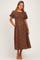 Clay Floral Smocked Puff Sleeve Maternity Dress