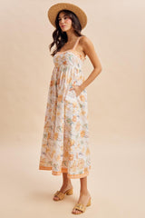 Daffodil Pink Floral Embroidered Maxi Dress
