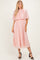 Blush Pleated Cape Midi Dress