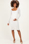 Ivory Long Sleeve Fitted Lace Maternity Dress