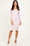 Light Pink Long Sleeve Fitted Lace Dress