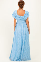 Light Blue Lace Maxi Dress