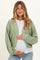 Pistachio Waffle Knit Balloon Sleeve Maternity Cardigan