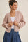 Blush Waffle Knit Balloon Sleeve Cardigan