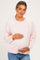 Ballet Pink Brushed Knit Striped Maternity Sweater