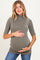 Olive Soft Brushed Knit Mock Neck Maternity Top