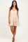 Beige Lace Accent Tiered Mini Dress