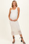 Cream Floral Lace Maternity Midi Dress