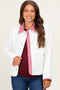 White Red Plaid Contrast Maternity Jacket