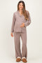 Cocoa Button Down Top Wide Leg Pant Maternity Pajama Set