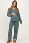 Ash Jade Button Down Top Wide Leg Pant Maternity Pajama Set