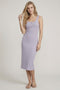 Lavender Cable Knit Sleeveless Midi Dress