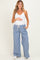 Blue Multi Drawstring Checkered Maternity Pants