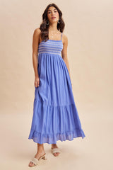 Capri Embroidered Smocked Maxi Dress