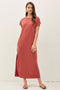 Brick Boxy Side Slit Maxi Dress