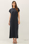 Vintage Black Boxy Side Slit Maxi Dress