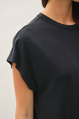 Vintage Black Boxy Side Slit Maxi Dress