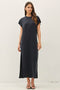 Vintage Black Boxy Side Slit Maxi Dress