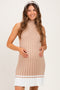 Sand Colorblock Ribbed Knit Maternity Mini Dress