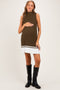 Olive Colorblock Ribbed Knit Maternity Mini Dress
