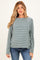 Olive Striped Oversized French Terry Maternity Top