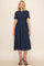 Navy Striped Smocked Shirt Dress