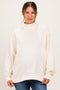 Cream Floral Mock Neck Drop Shoulder Maternity Pullover