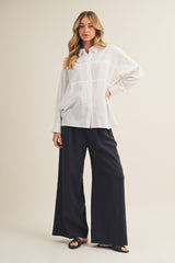 Midnight Drawstring Wide Leg Pants